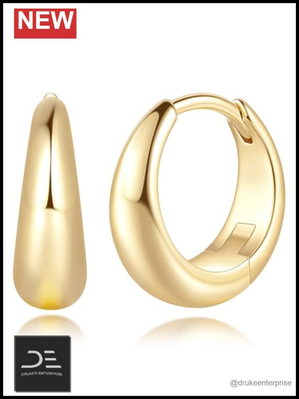 14k Gold Plated Hoop Earrings for Women Hypoallergenic Lightweight